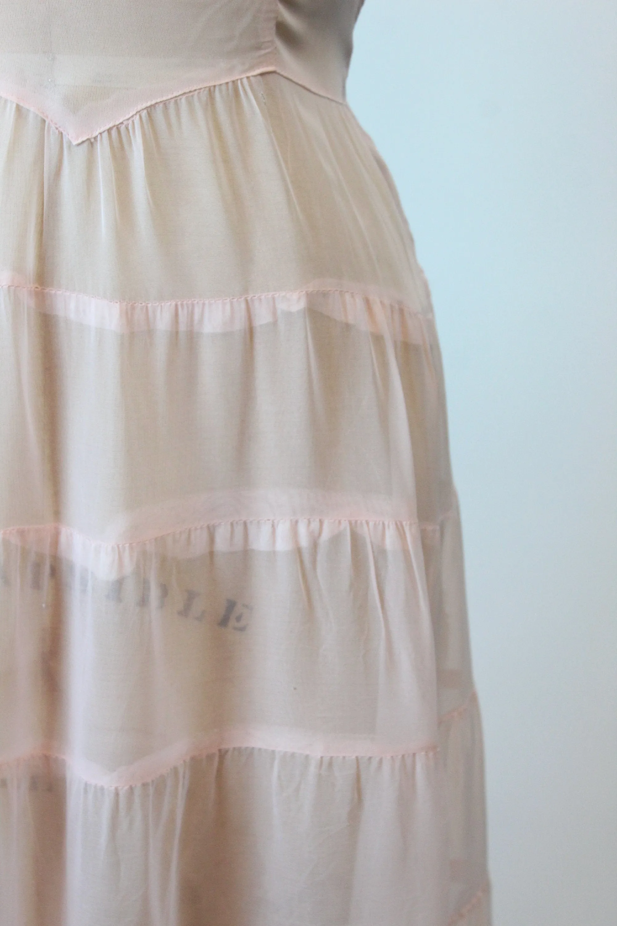 1940s PALE PINK puff sleeves dress gown small medium | new spring summer