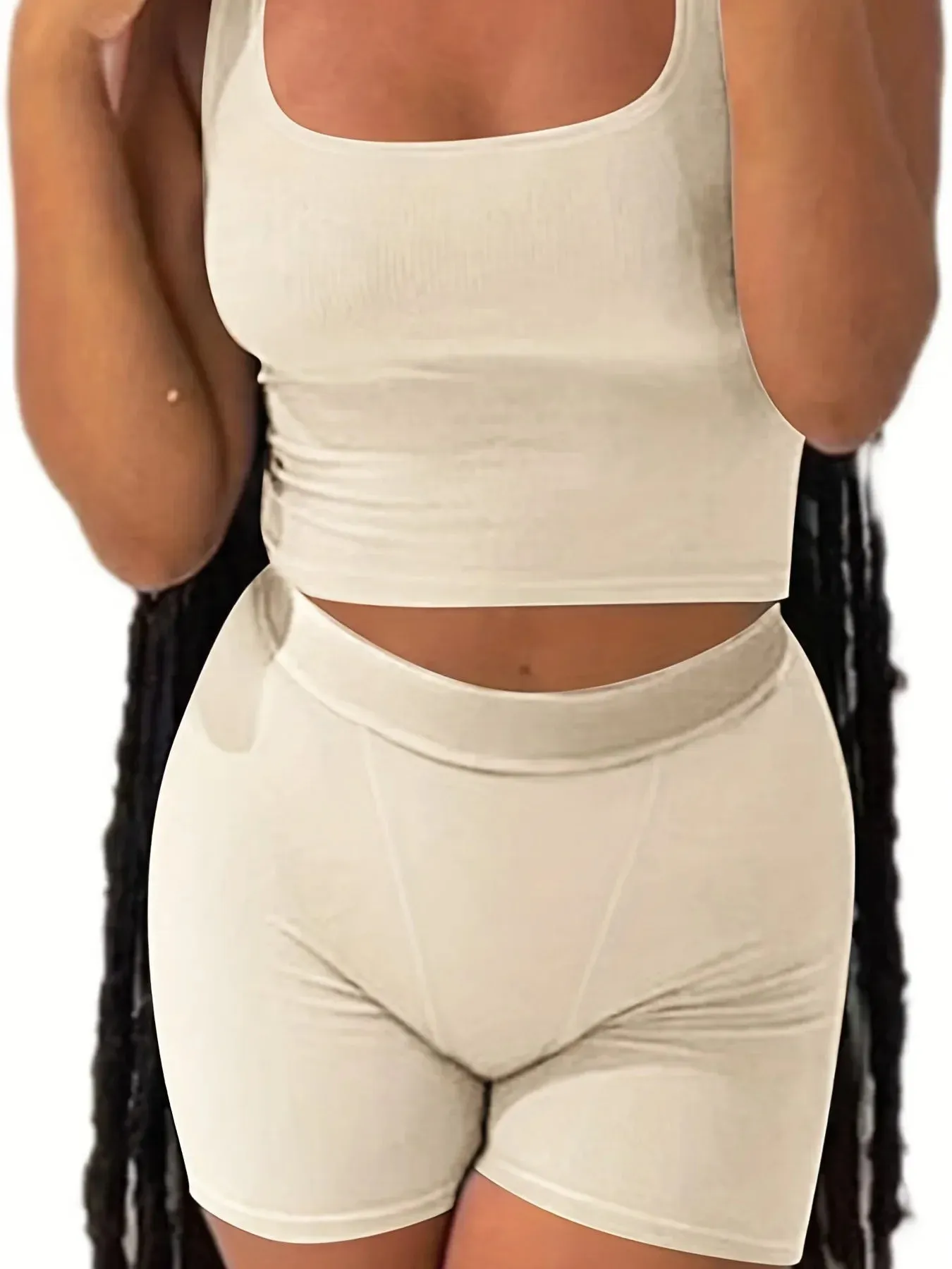 Active Muse™ | Women's Casual Workout Set | Fitted Crew Neck T-Shirt & High Waist Pants, Streetwear Style