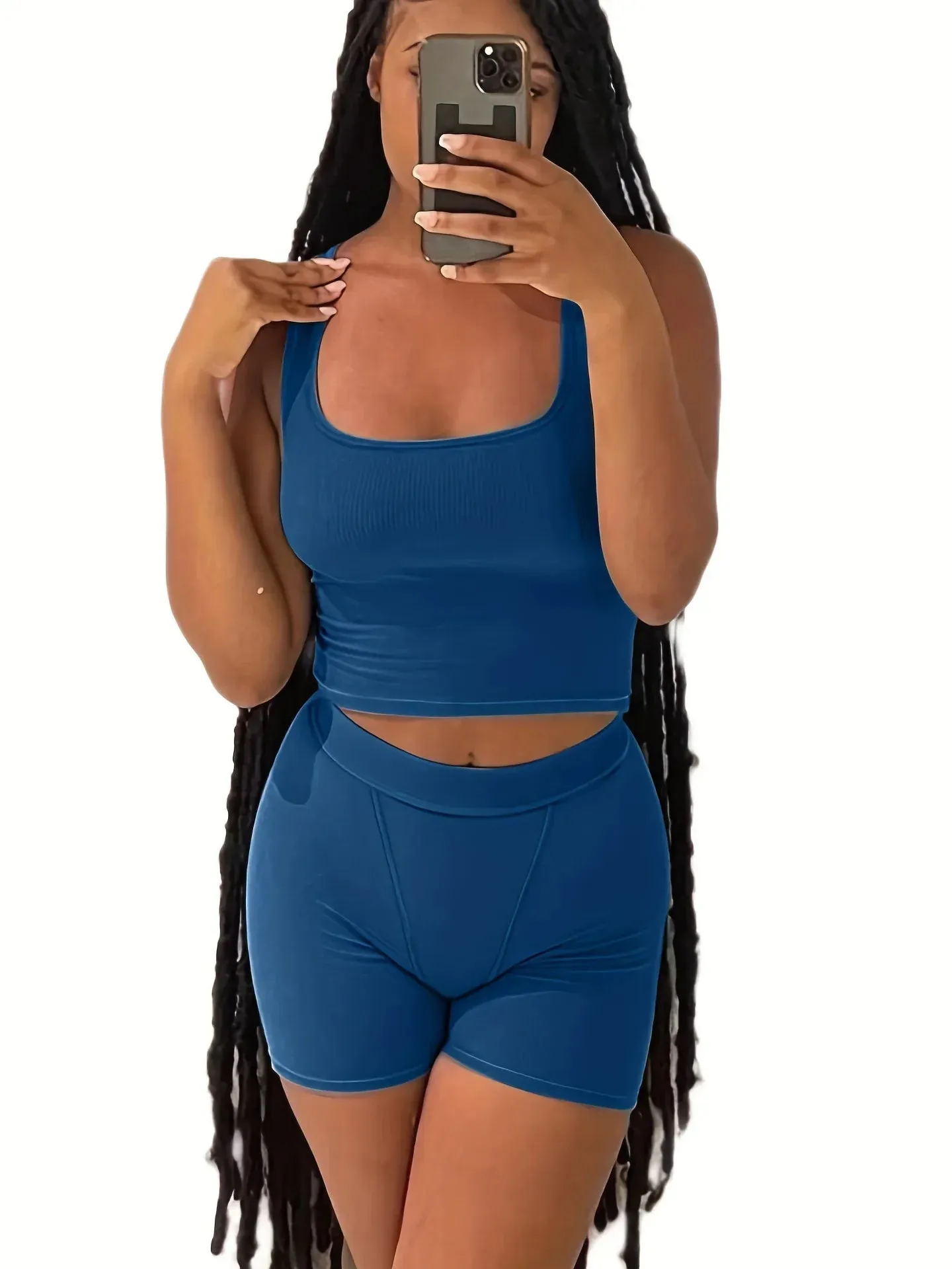 Active Muse™ | Women's Casual Workout Set | Fitted Crew Neck T-Shirt & High Waist Pants, Streetwear Style