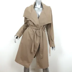 A.F. Vandevorst Draped Coat Brown Cotton-Blend Size Medium Belted Jacket