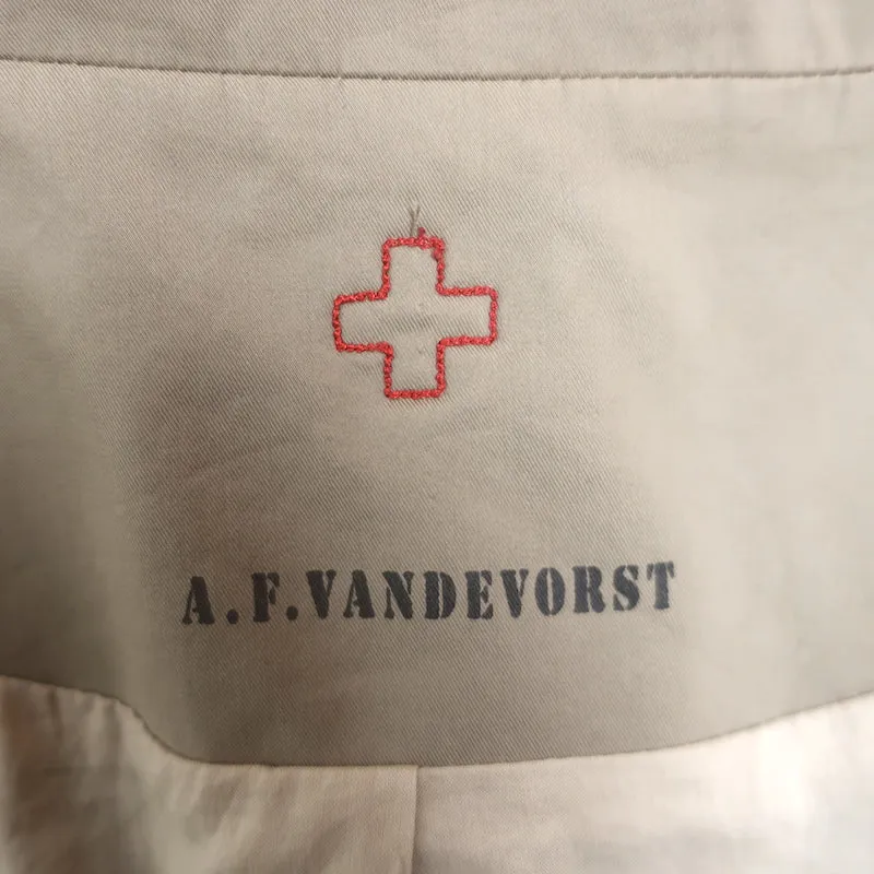 A.F. Vandevorst Draped Coat Brown Cotton-Blend Size Medium Belted Jacket