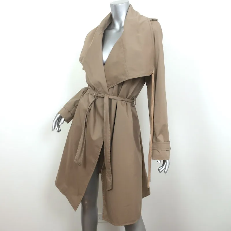 A.F. Vandevorst Draped Coat Brown Cotton-Blend Size Medium Belted Jacket