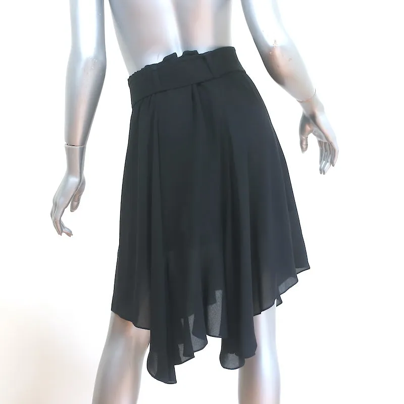A.L.C. Belted Skirt Black Silk Chiffon Size 2