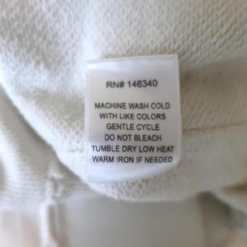 AMO Loved Sweatshirt White Distressed Cotton Size Small Crewneck Pullover