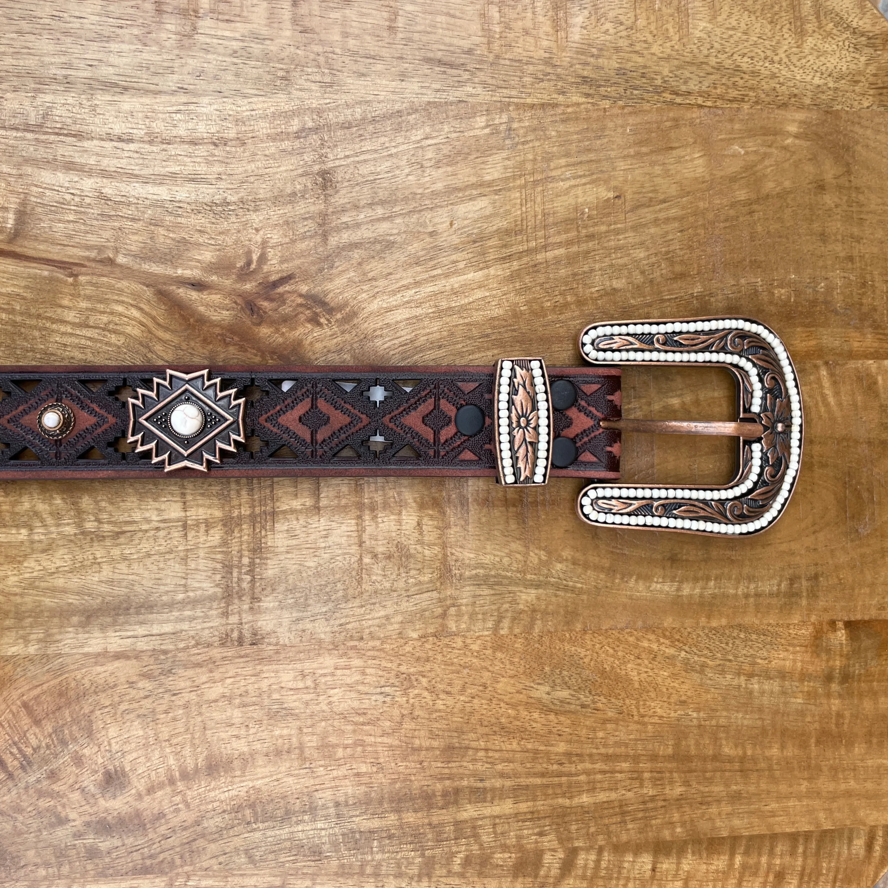 Anali Brown Concho Western Belt