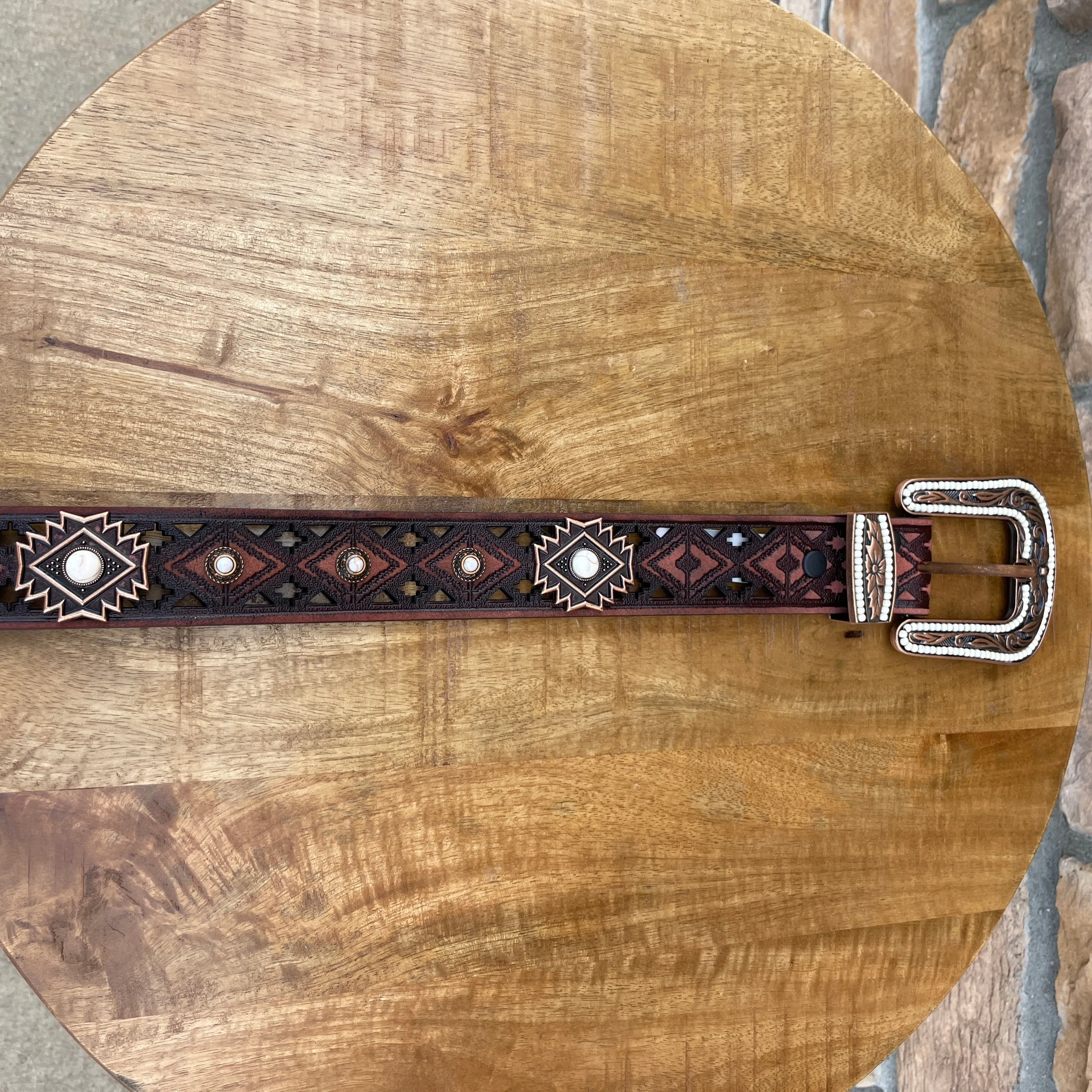 Anali Brown Concho Western Belt