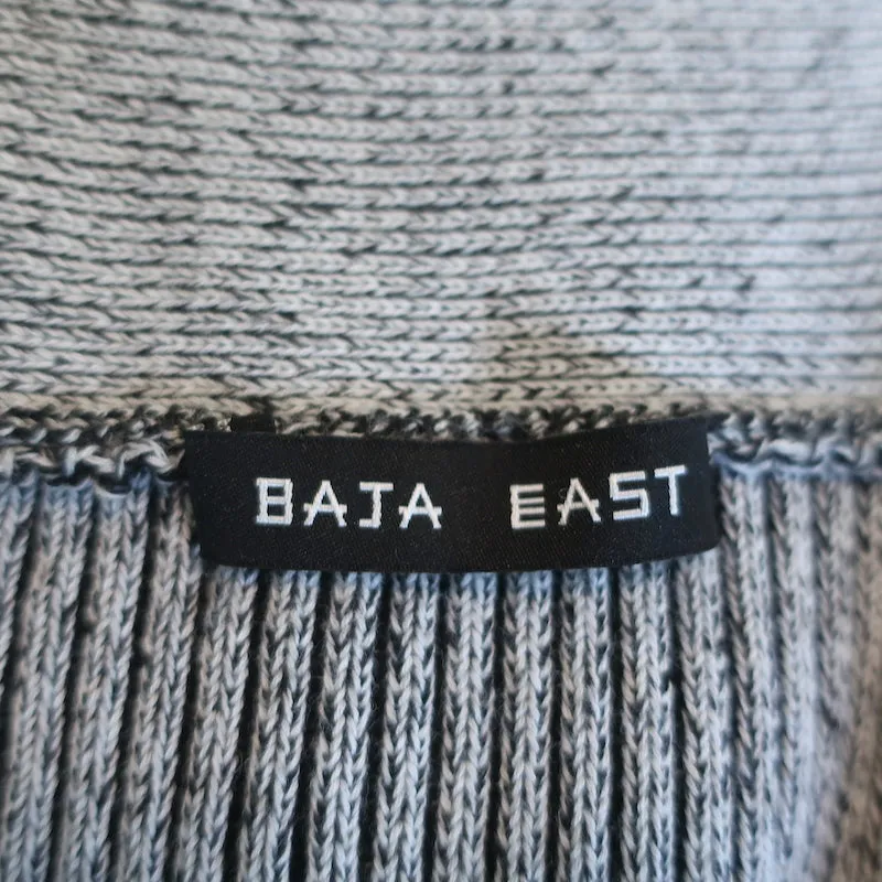 Baja East Cardigan Gray Stretch Cotton Rib Knit Size 0 Open Front Sweater