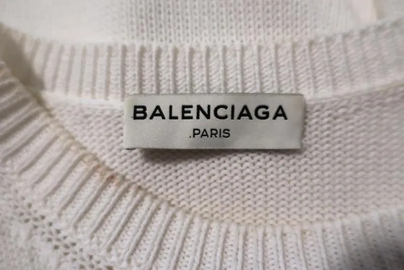 Balenciaga Cotton Knit Top White Size 36 Sleeveless Sweater
