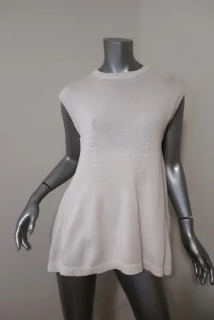 Balenciaga Cotton Knit Top White Size 36 Sleeveless Sweater