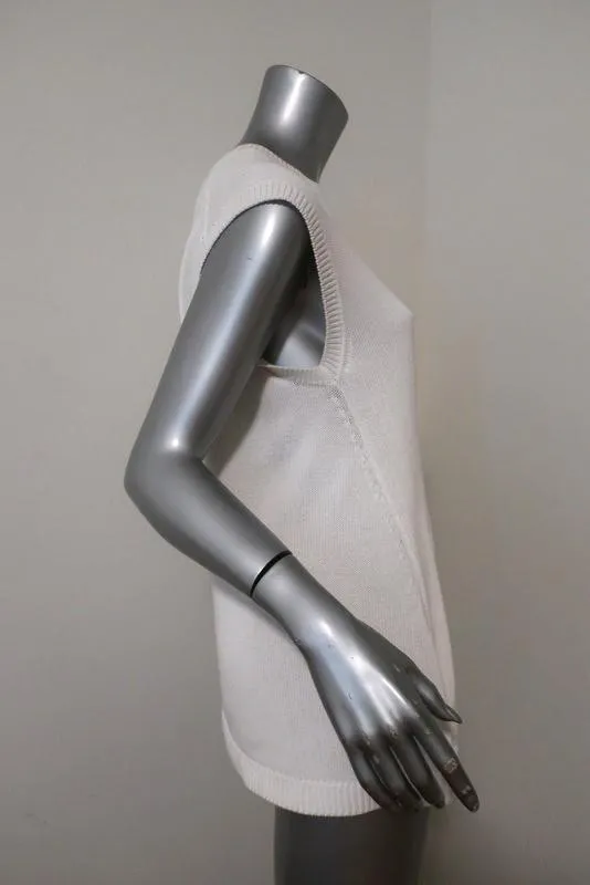 Balenciaga Cotton Knit Top White Size 36 Sleeveless Sweater