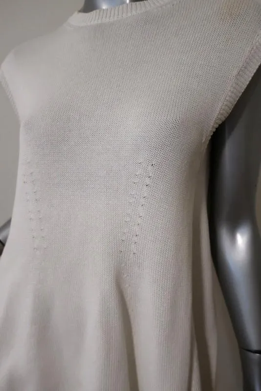 Balenciaga Cotton Knit Top White Size 36 Sleeveless Sweater