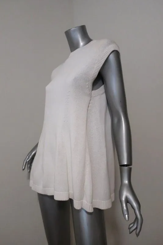 Balenciaga Cotton Knit Top White Size 36 Sleeveless Sweater