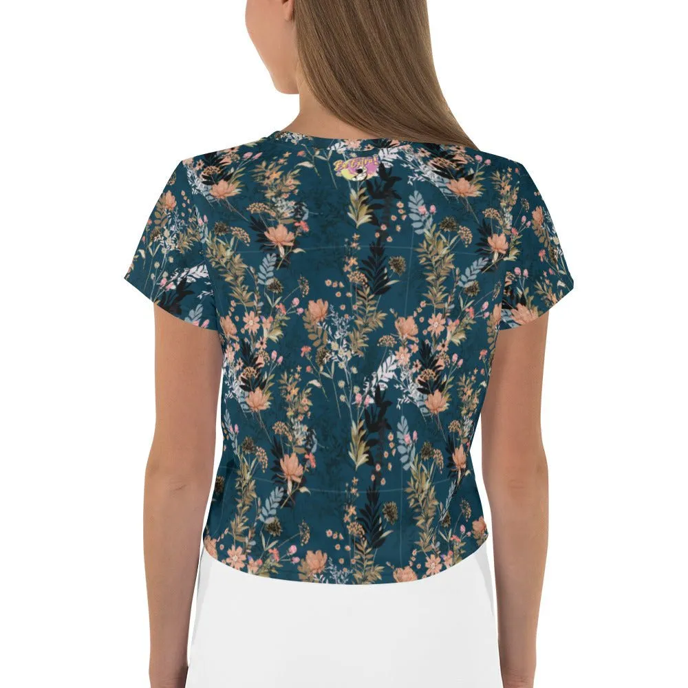 Be Extra! Floral Print Women's Crop Tee