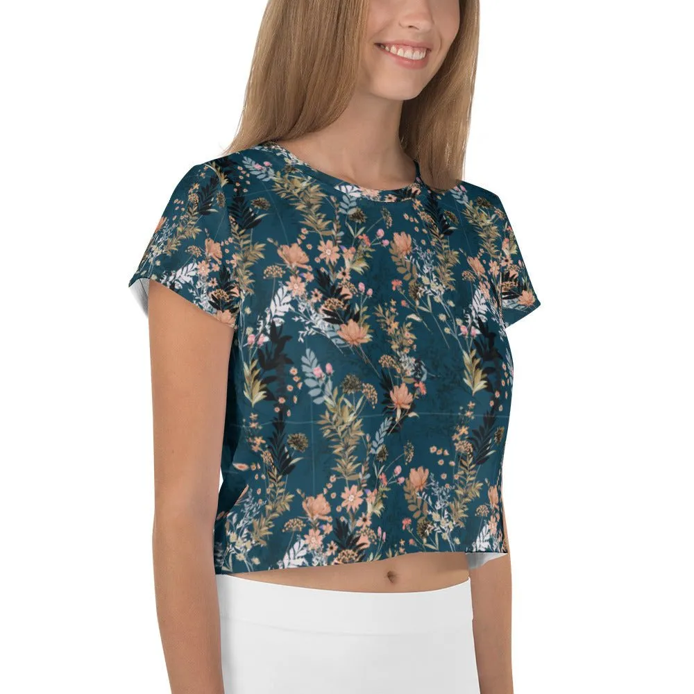 Be Extra! Floral Print Women's Crop Tee