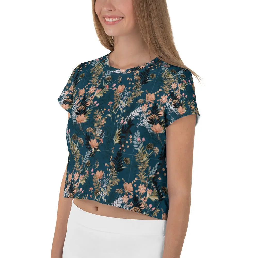Be Extra! Floral Print Women's Crop Tee