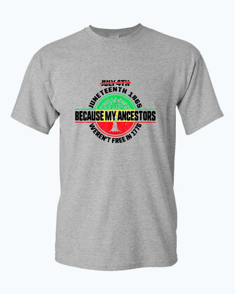 Because my ancestors weren't free in 1776 t-shirt