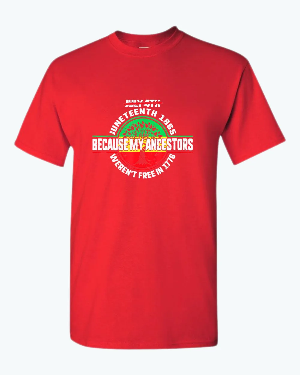 Because my ancestors weren't free in 1776 t-shirt
