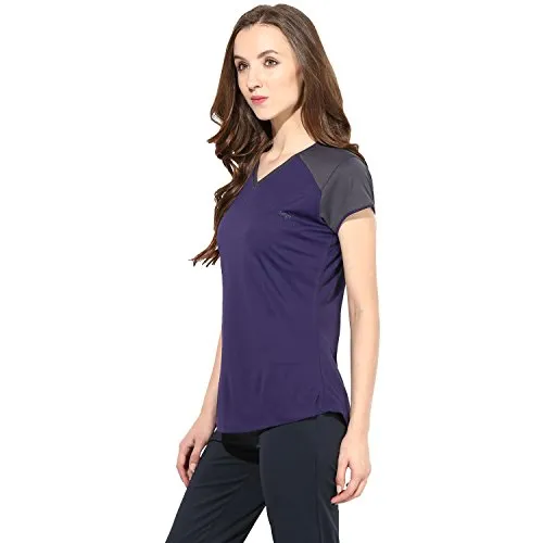 berge' Ladies Polyester Dry Fit Western Shirts & Tshirts for Women, Quick Drying & Breathable Fabric, Gym Wear Tees & Workout Tops (Indigo Colour) XL