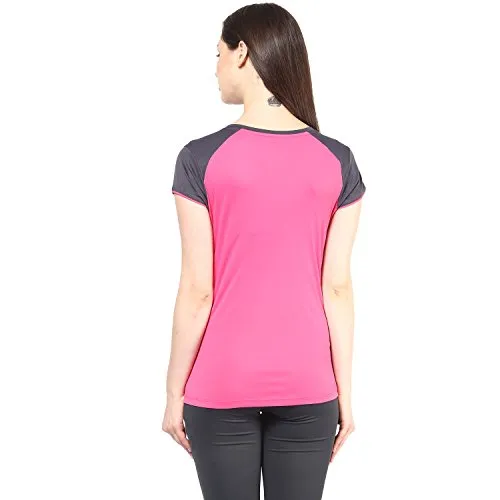 berge' Ladies Polyester Dry Fit Western Shirts & Tshirts for Women, Quick Drying & Breathable Fabric, Gym Wear Tees & Workout Tops (Pink Colour)