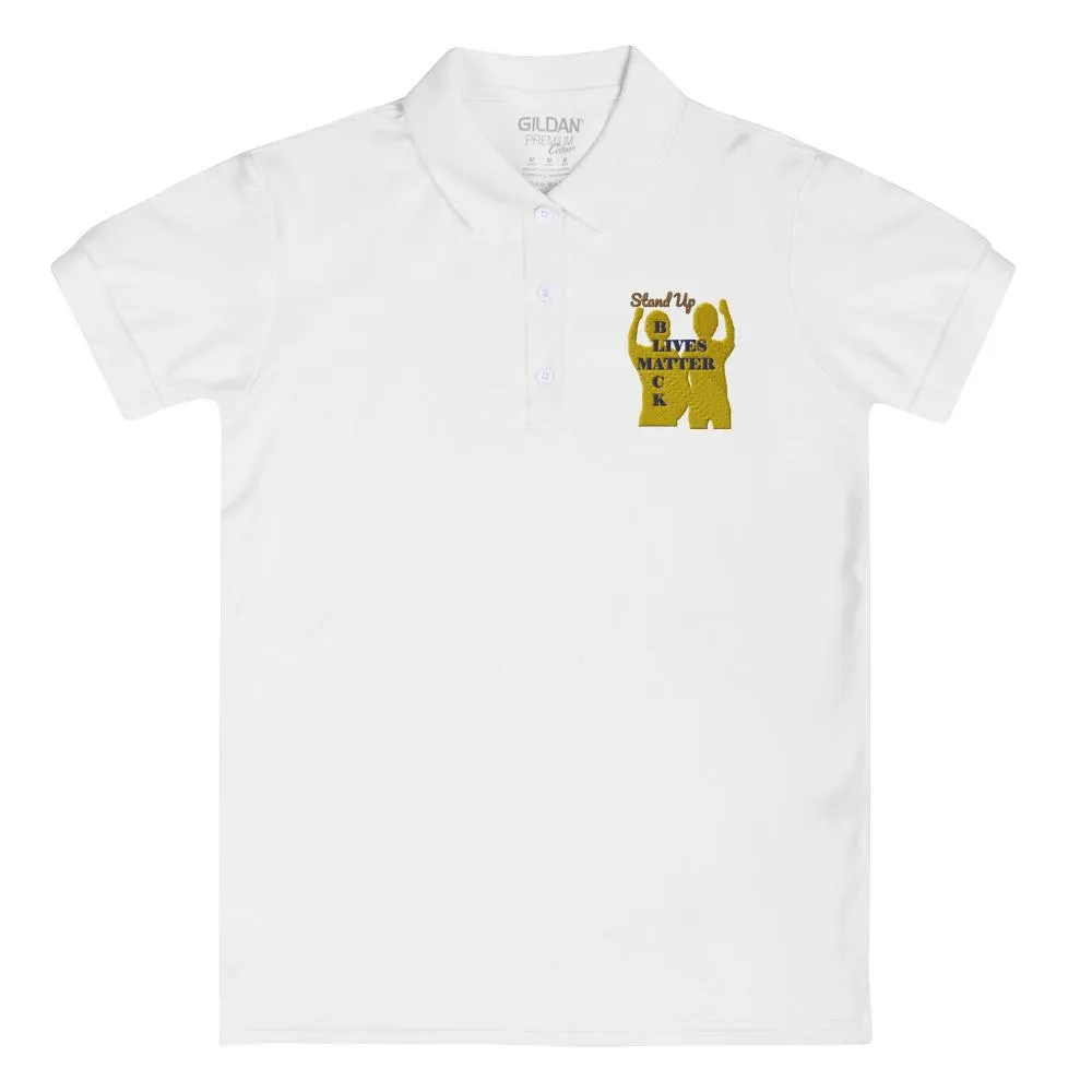 Black Lives Matter Embroidered Women's Polo Shirt