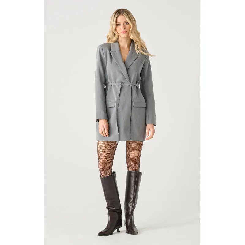 Black Tape Belted Blazer Mini Dress