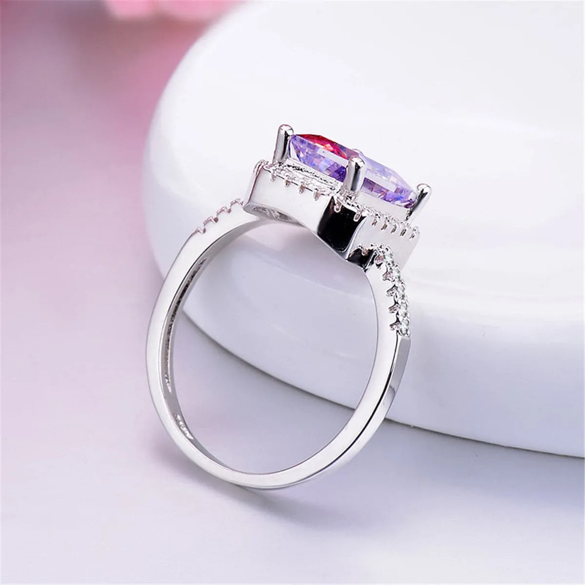 Blue & White Crystal Hola Ring