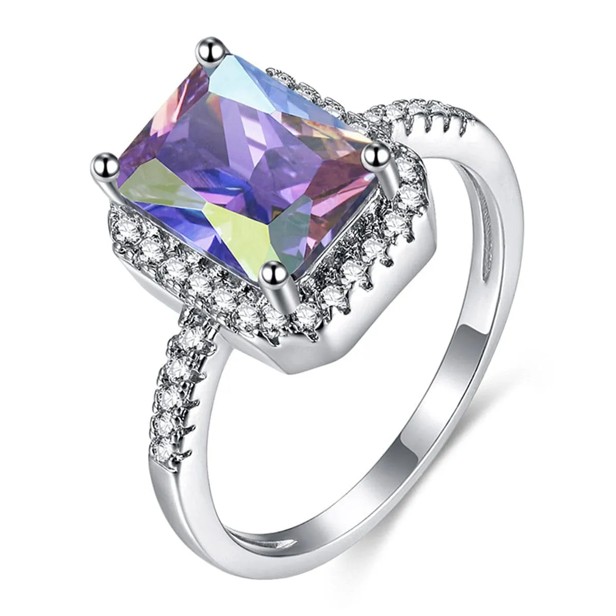 Blue & White Crystal Hola Ring