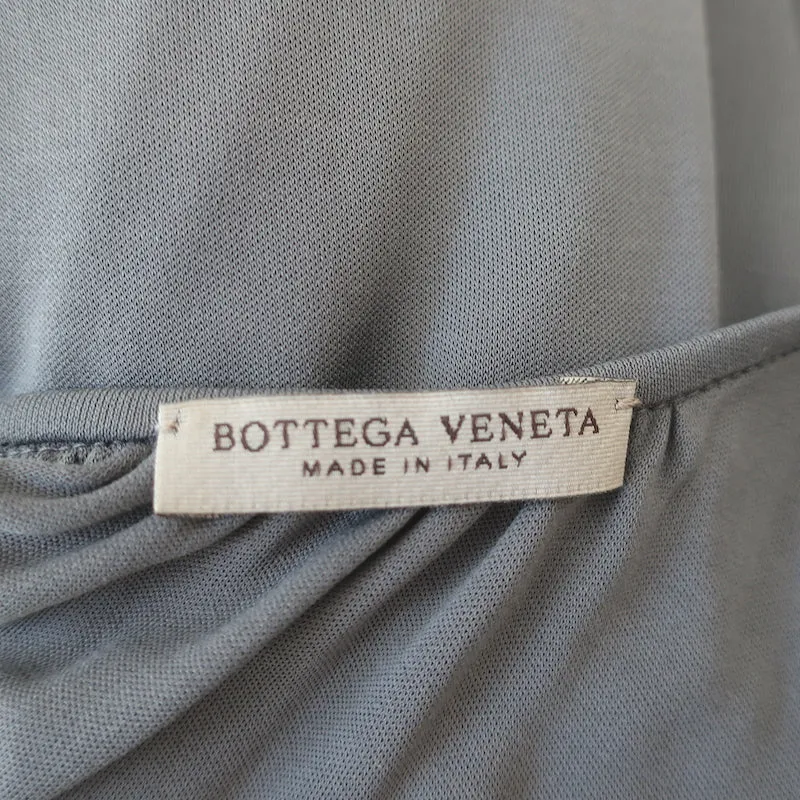 Bottega Veneta Belted Gown Gray Silk Jersey Size 40 Sleeveless Maxi Dress