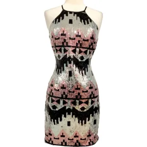 BOUTIQUE Short Multi-Color Sequined Gown Size 3 NWT