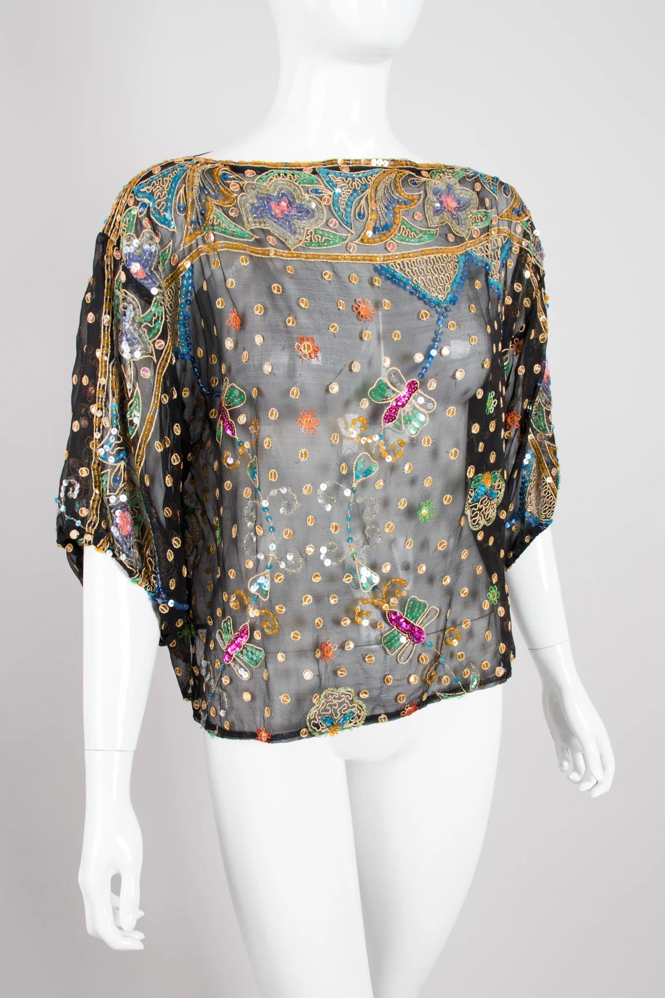 Boxy Sequin Butterfly Top