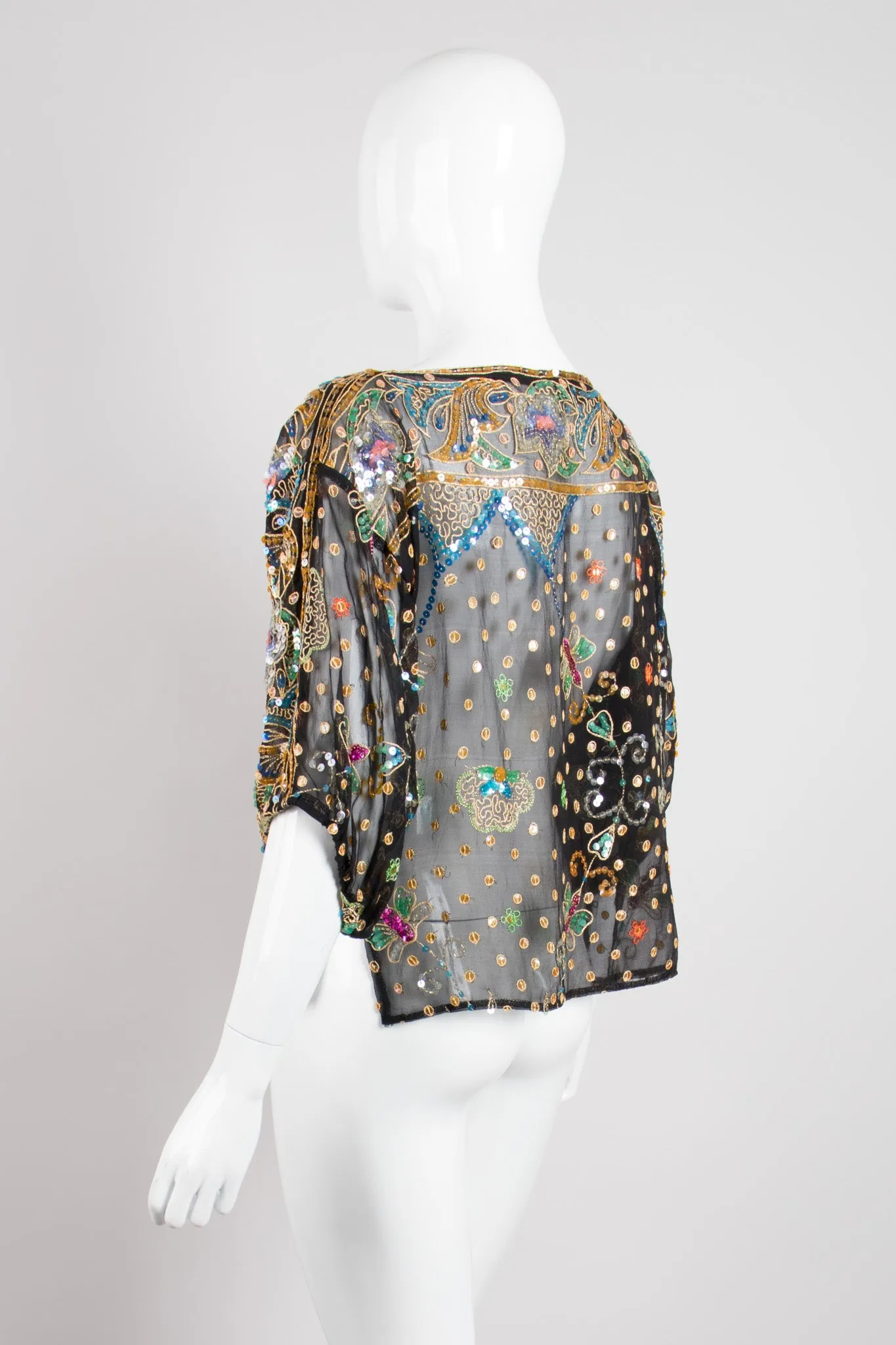 Boxy Sequin Butterfly Top