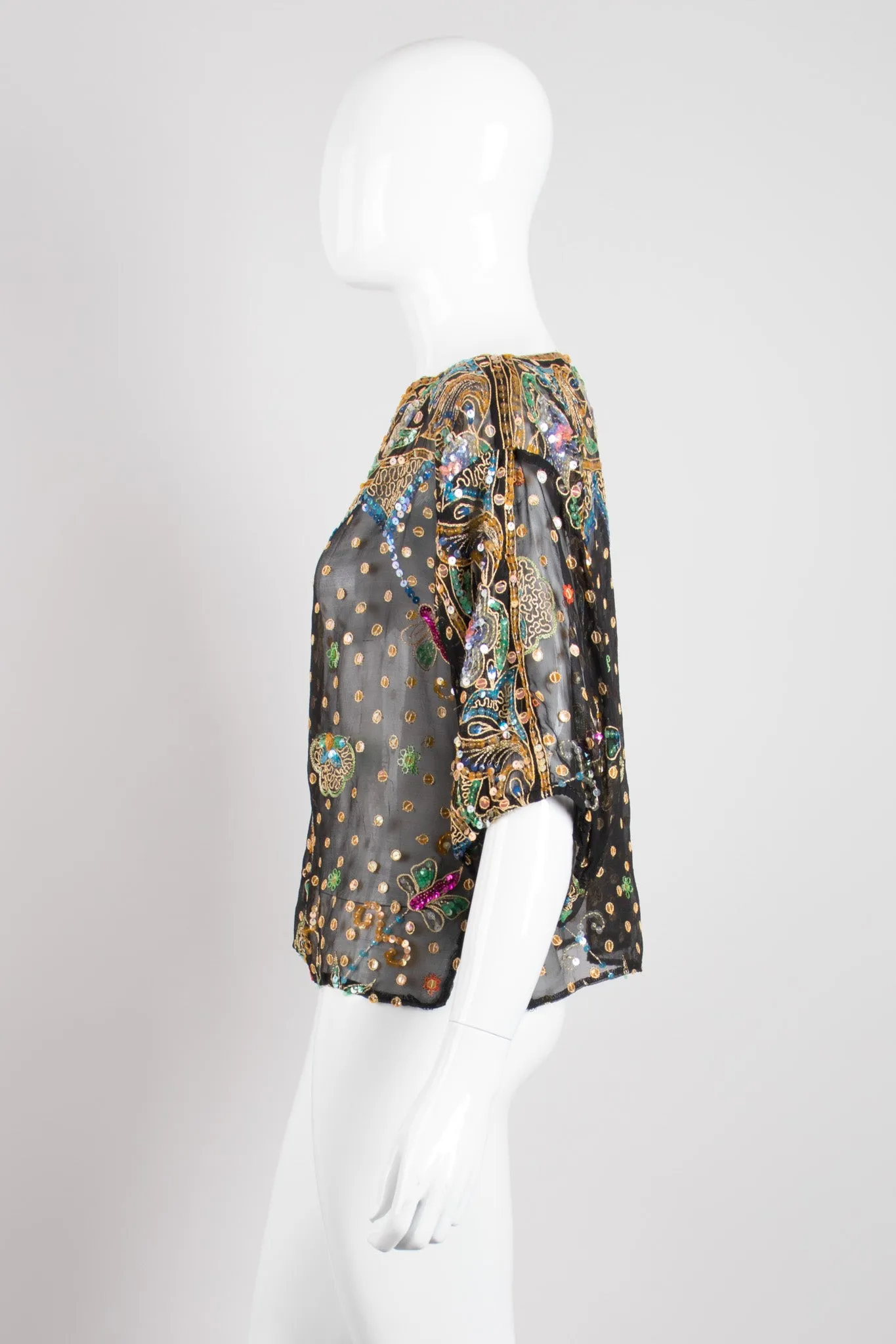 Boxy Sequin Butterfly Top