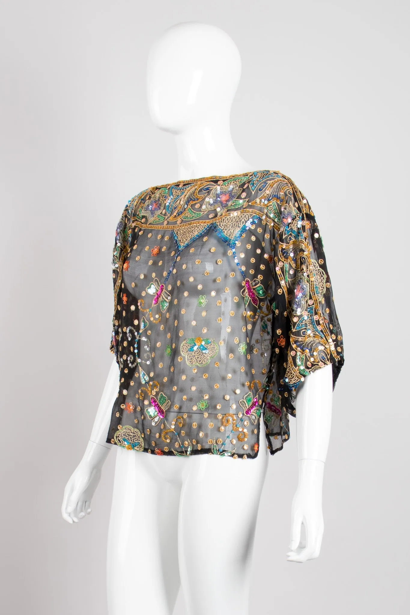 Boxy Sequin Butterfly Top