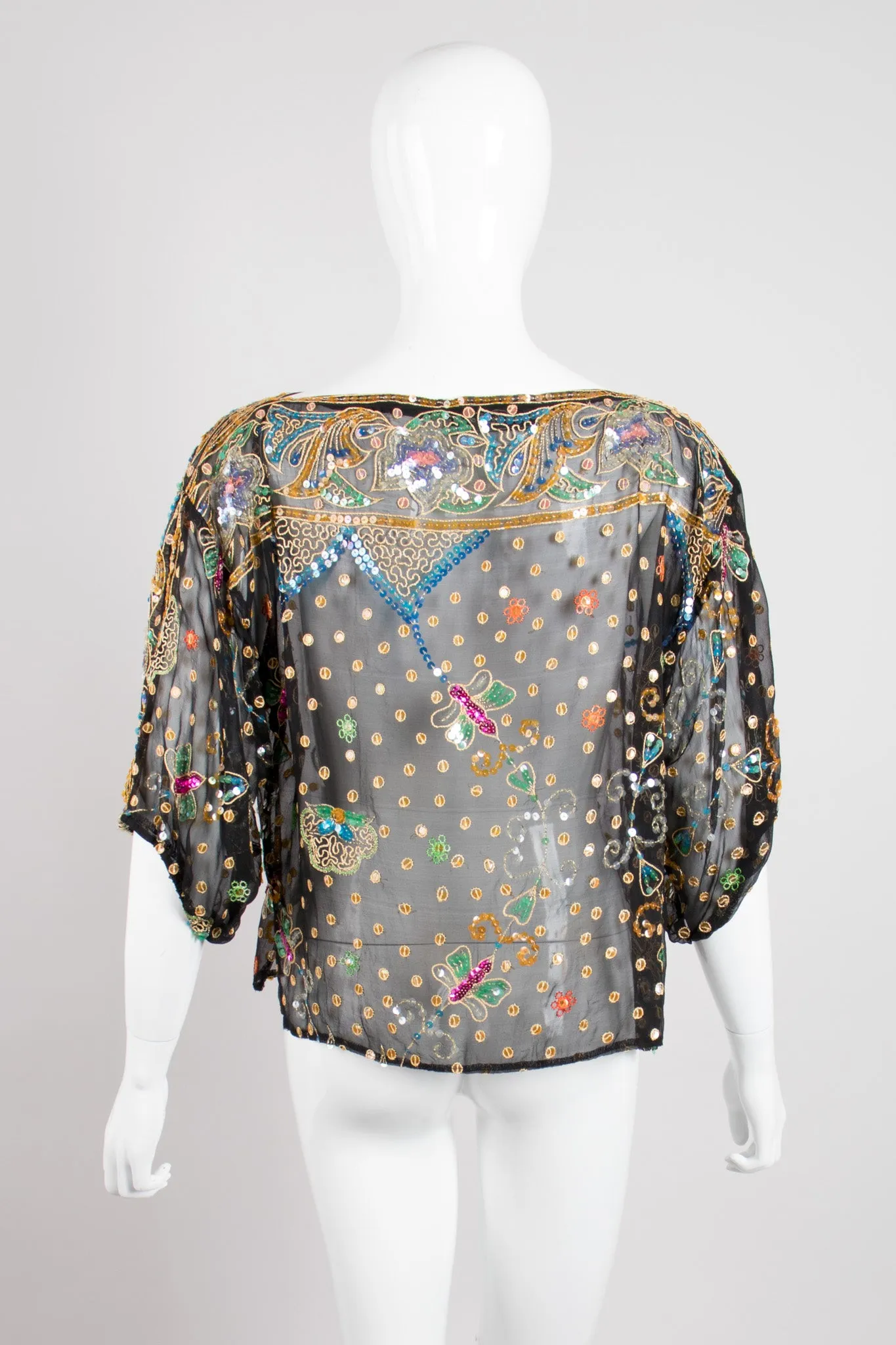Boxy Sequin Butterfly Top