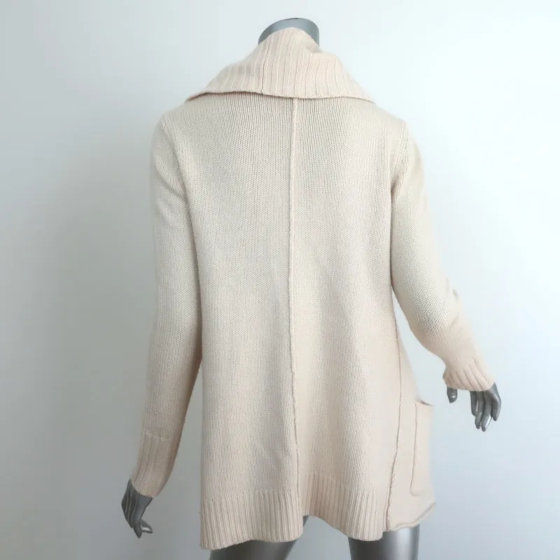 Brochu Walker Toggle Cardigan Ivory Ribbed Wool-Cashmere Size Petite