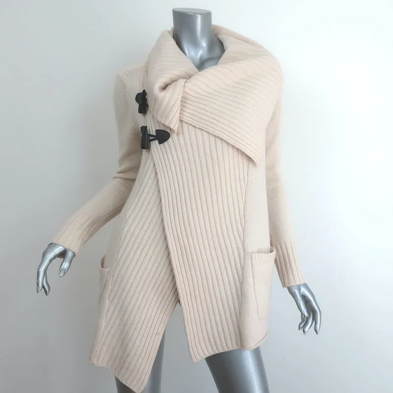 Brochu Walker Toggle Cardigan Ivory Ribbed Wool-Cashmere Size Petite