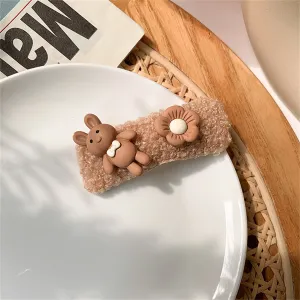 Brown Polystyrene Rabbit Hair Clip