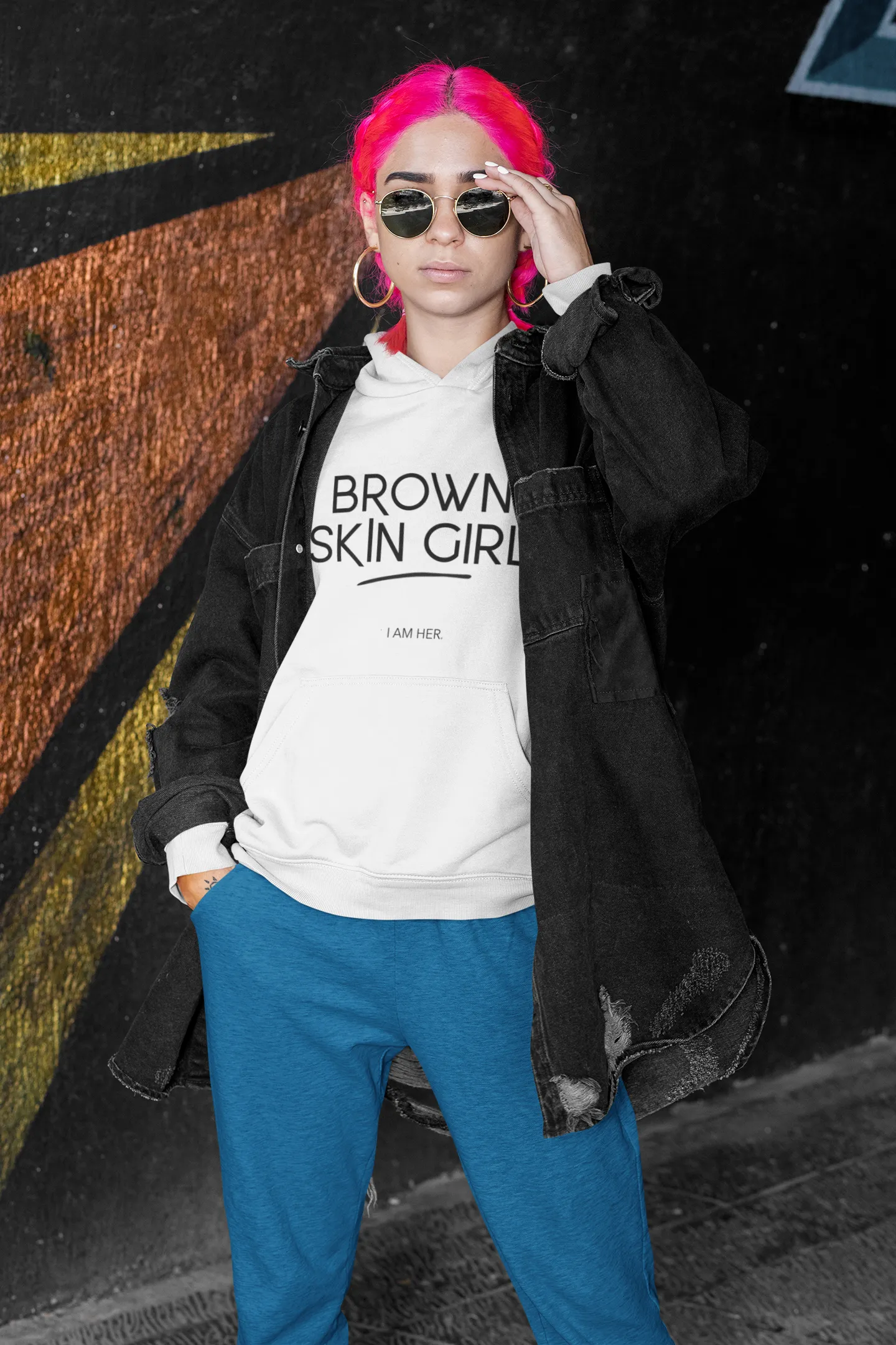 Brown Skin Girl Hooded Sweatshirt