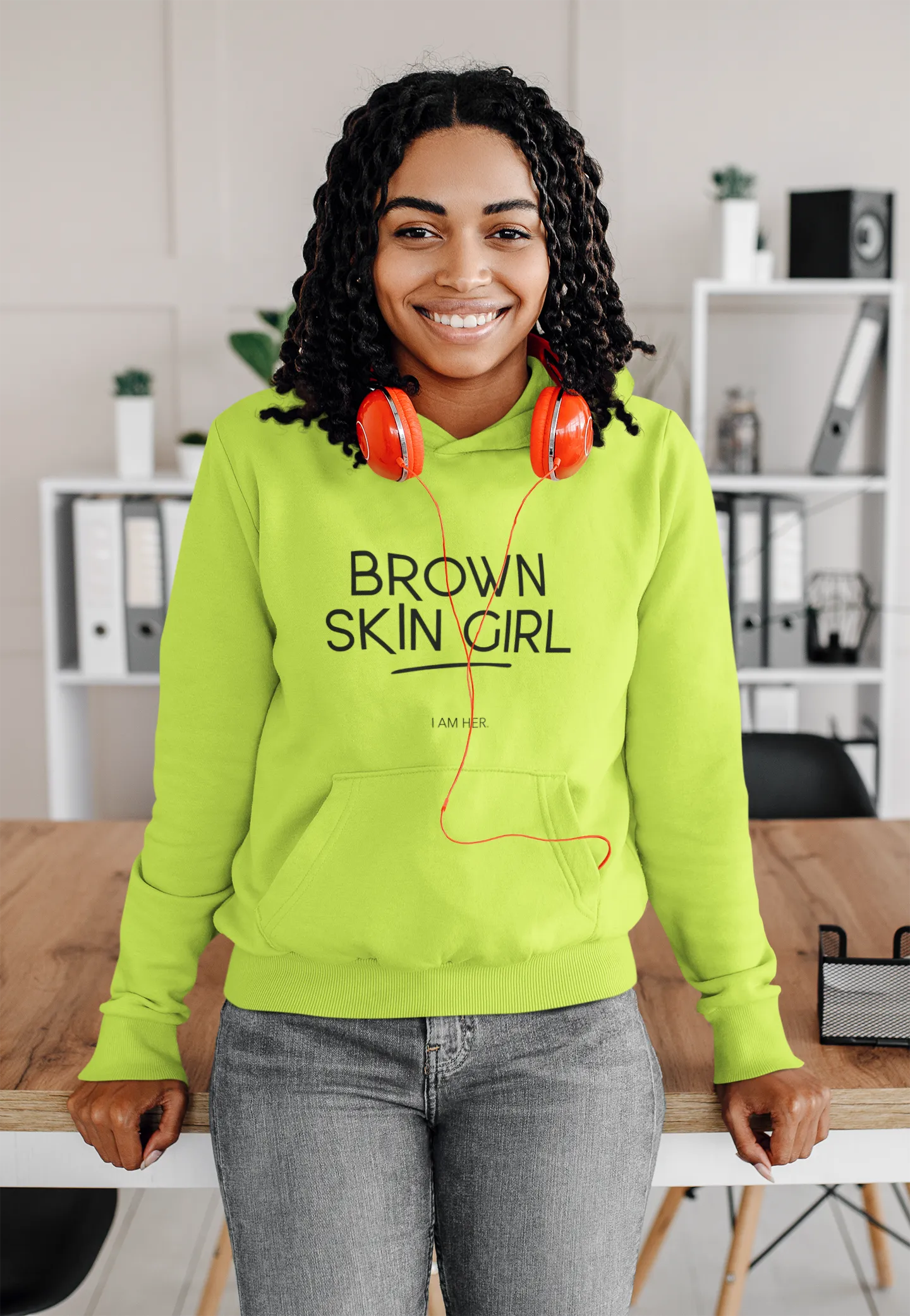 Brown Skin Girl Hooded Sweatshirt