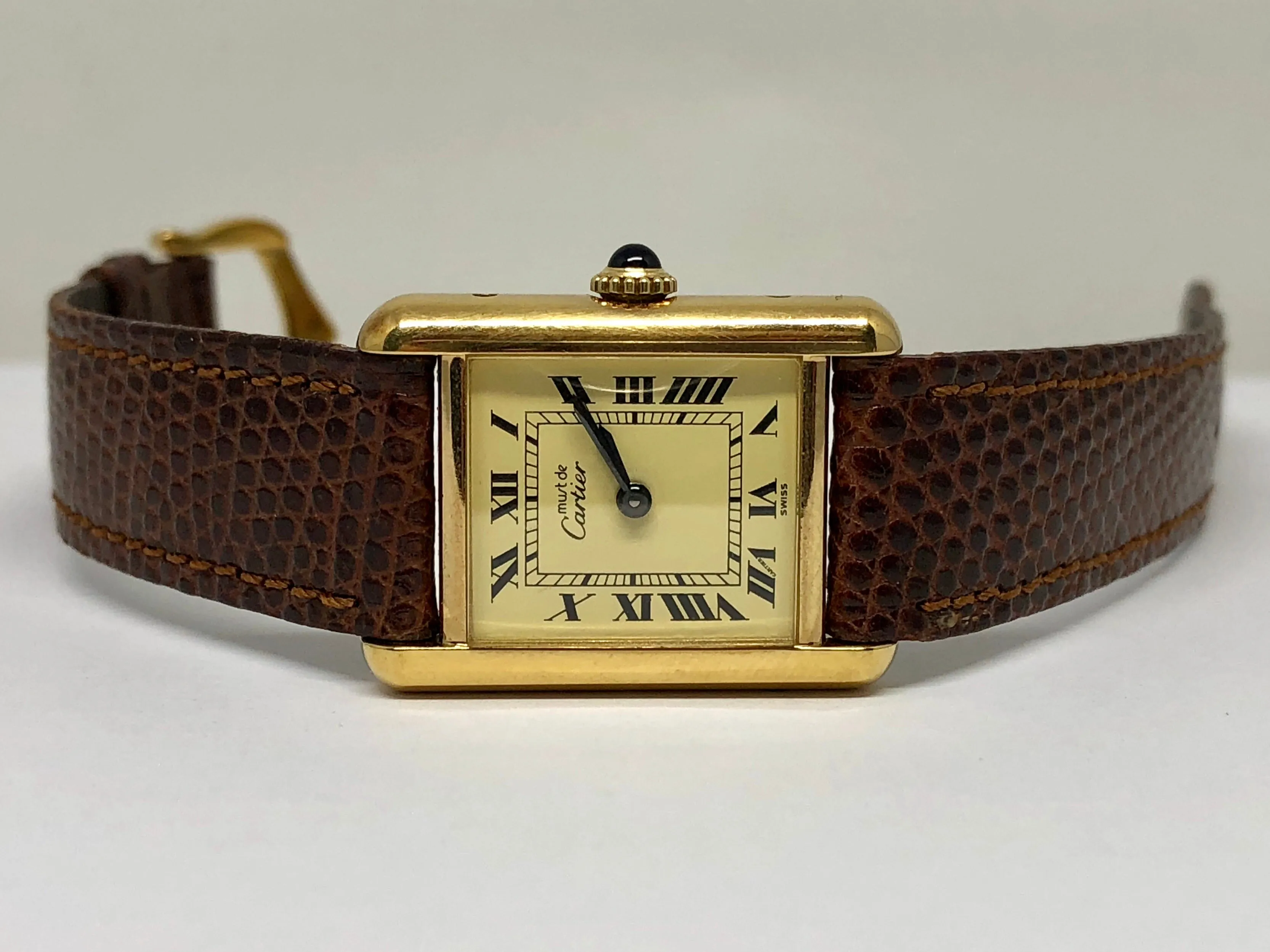 Cartier Sterling Silver Gold Washed Must de Cartier Tank Women's Watch Mechanical