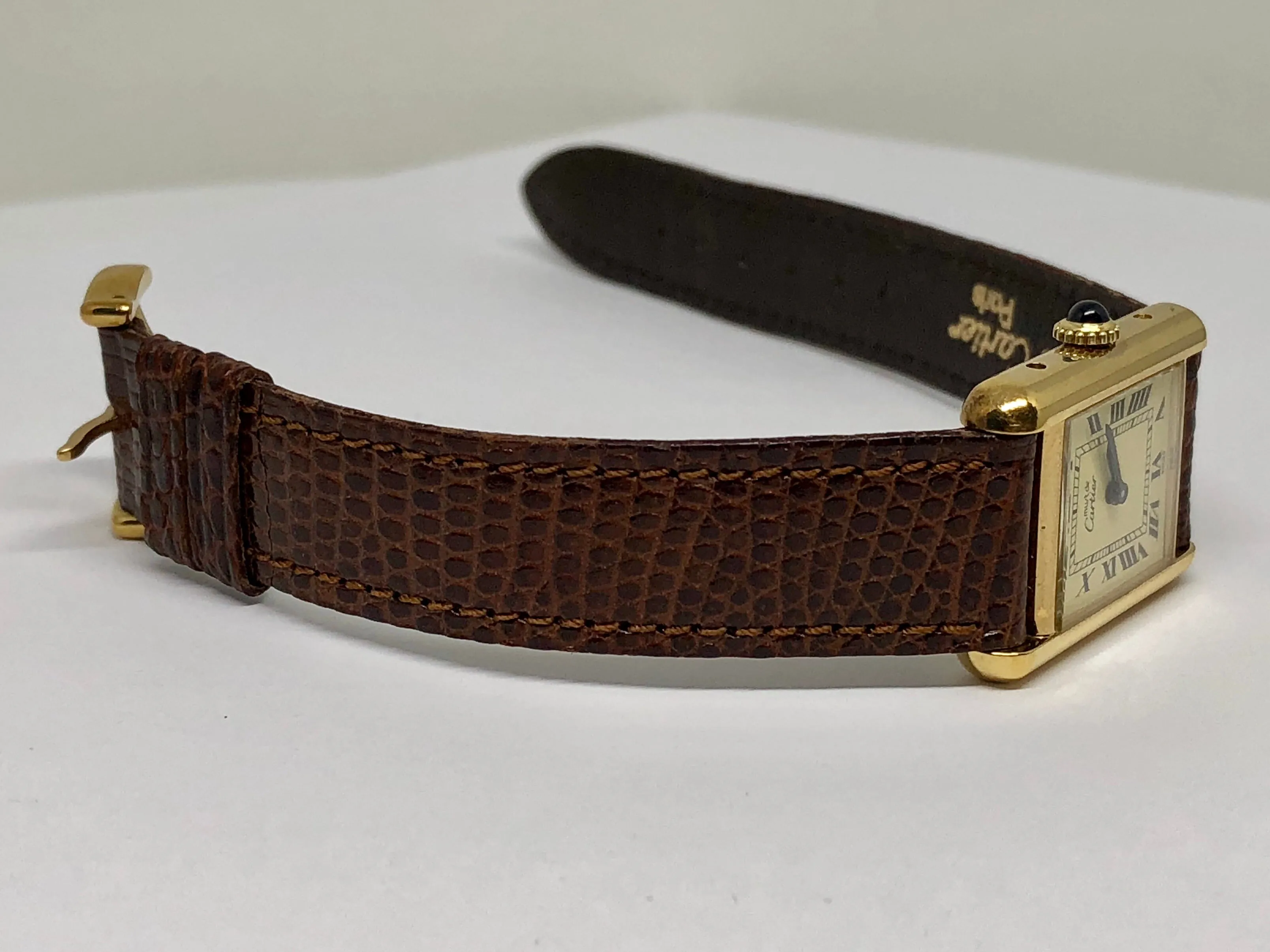 Cartier Sterling Silver Gold Washed Must de Cartier Tank Women's Watch Mechanical