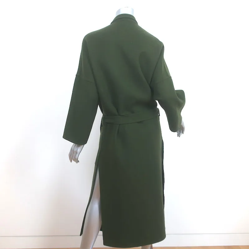 Celine Cashmere Belted Coat Forest Green Size 34