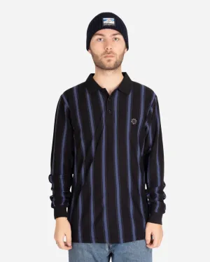 Century Stripe Polo - Black