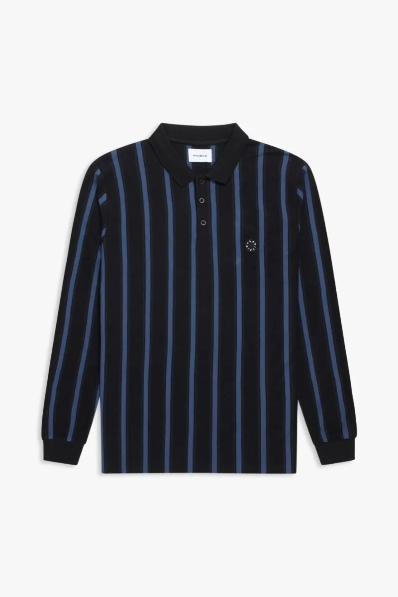 Century Stripe Polo - Black