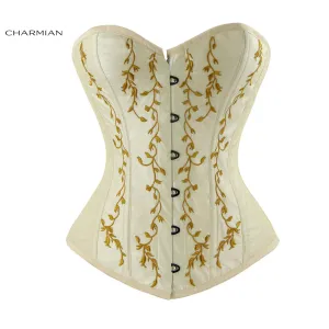 Charmian Women's Sexy Vintage Gothic Overbust Corset Top Spiral Steel