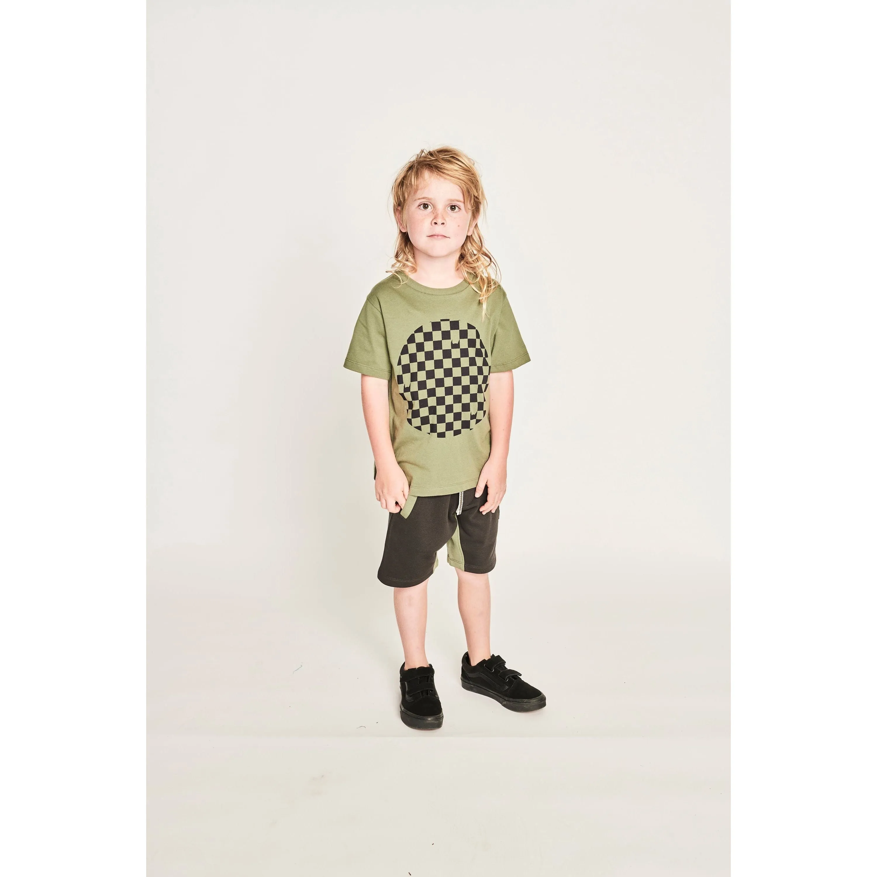 Checkhole Ss Tee - Olivine