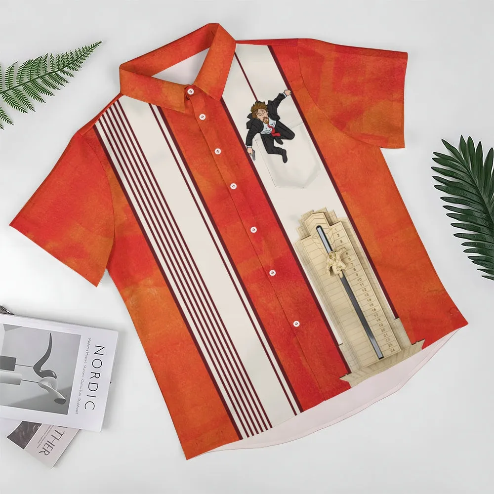 Christmas Movie Characters DIE Chest Pocket Bowling Shirt 2411011833