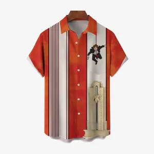 Christmas Movie Characters DIE Chest Pocket Bowling Shirt 2411011833