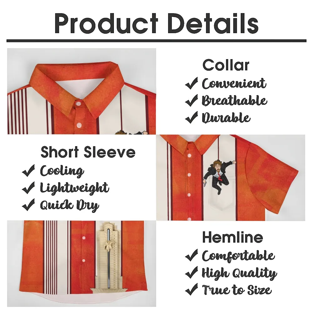 Christmas Movie Characters DIE Chest Pocket Bowling Shirt 2411011833