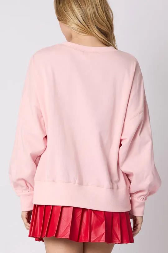 Christmas Personalized Sequined Casual Long Sleeve Sweatshirt